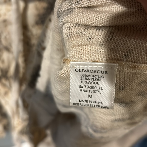 Brooklyn karma olivaceous snakeskin brown crop sweater with hood, size m - Picture 4 of 5